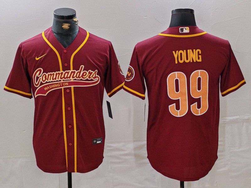 Men Washington Commanders #99 Young Red Joint Name 2024 Nike Limited NFL Jersey style 3->washington commanders->NFL Jersey